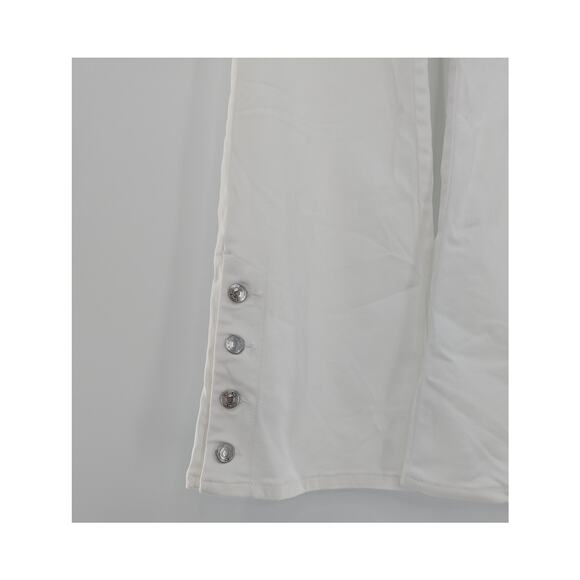 Michael Kors White Selma Button Hem Bootcut Jeans - Picture 6 of 10